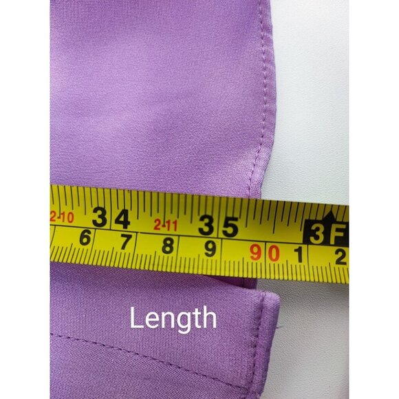 Tibi Chalky Drape Long Sleeve Purple Midi Wrap Silk Dress US 4 - Picture 12 of 14